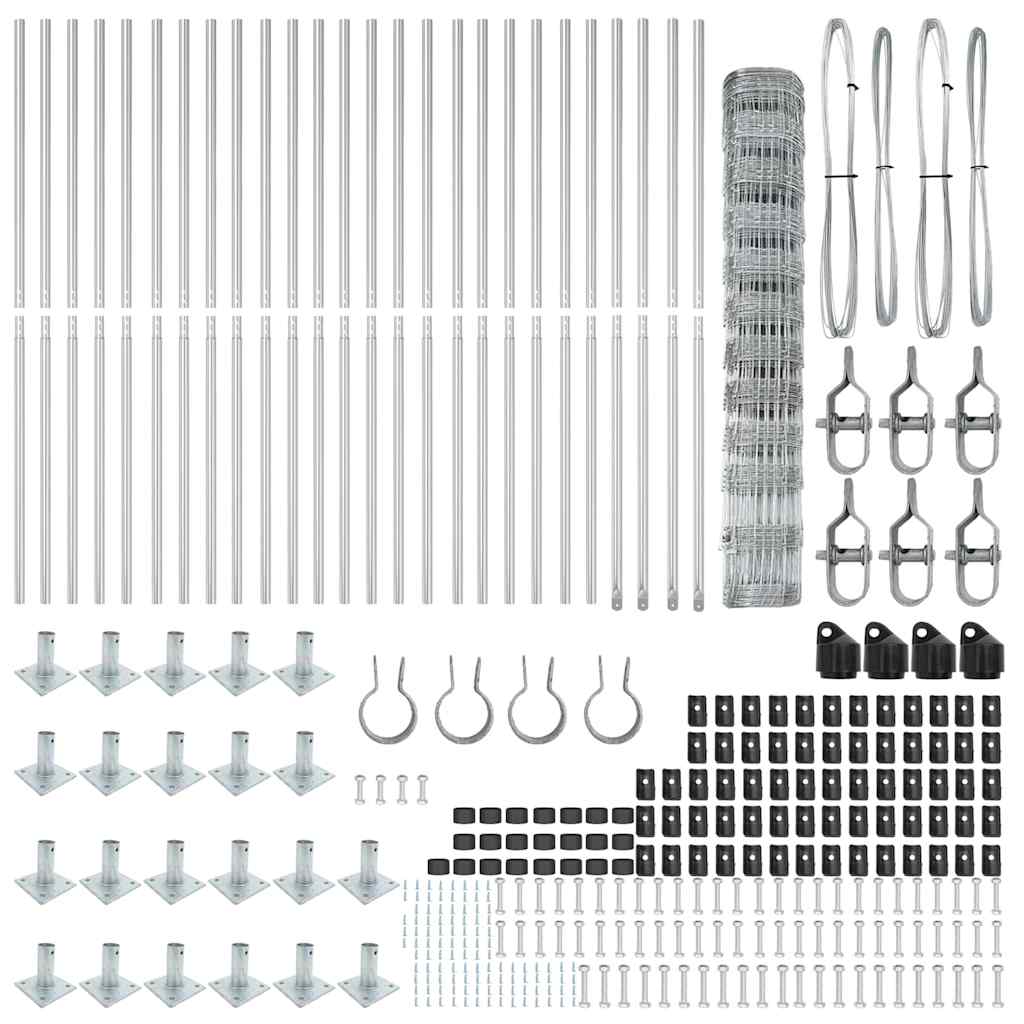 Wildzaun Silber 50 x 1,2 m Verzinkter Stahl